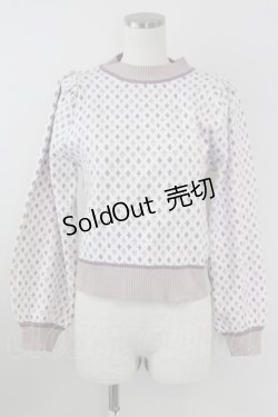 画像1: axes femme POETIQUE / トランプ柄ニット M 生成り T-25-09-14-004-AX-TO-SA-ZI