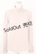 axes femme / はしごレースリブタートルニットソー  ピンク T-25-09-14-005-AX-TO-SA-ZI