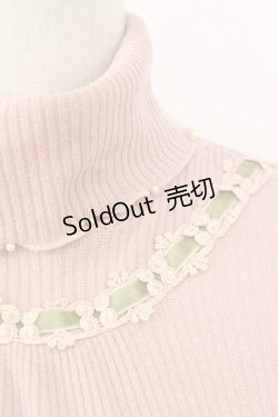 画像3: axes femme / はしごレースリブタートルニットソー  ピンク T-25-09-14-005-AX-TO-SA-ZI