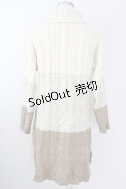 画像2: axes femme / グラデーションニットワンピース  アイボリーＸブラウン T-25-09-14-007-AX-OP-SA-ZI