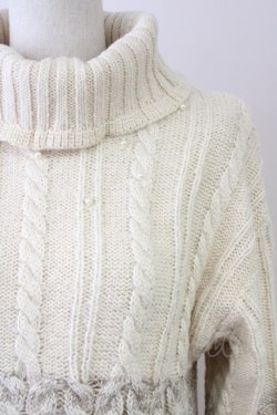 画像4: axes femme / グラデーションニットワンピース  アイボリーXブラウン T-25-09-14-007-AX-OP-SA-ZI