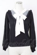 axes femme / ボウタイブロッキング風ニット M 黒Ｘ白 T-25-09-14-008-AX-TO-SA-ZT