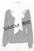 axes femme / ボウタイブロッキング風ニット M 黒Ｘ白 T-25-09-14-008-AX-TO-SA-ZT