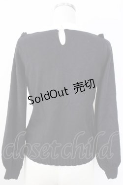 画像2: axes femme / ボウタイブロッキング風ニット M 黒X白 T-25-09-14-008-AX-TO-SA-ZI