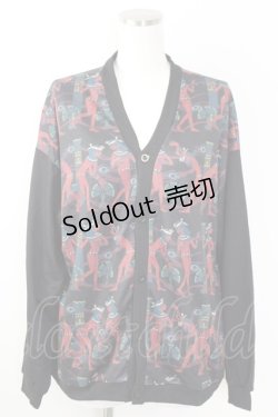 画像1: Drug Honey / エジプト柄カーディガン  黒Ｘブラウン T-25-09-14-009-PU-TO-SA-ZI