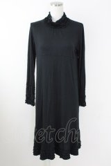 PINK HOUSE / フリルハイネックワンピース  ブラック T-25-09-14-010-LO-OP-SA-ZI