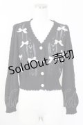 axes femme POETIQUE / プチリボンニットカーデ M 黒 T-25-09-14-011-AX-TO-SA-ZT