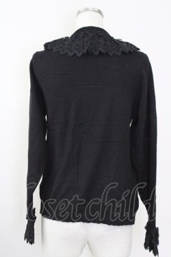画像2: axes femme kawaii / レーシーフリルニットプル M 黒 T-25-09-14-012-AX-TO-SA-ZT