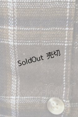 画像6: axes femme / 襟デザインチェックブラウス M 茶 T-25-09-14-013-AX-BL-SA-ZI