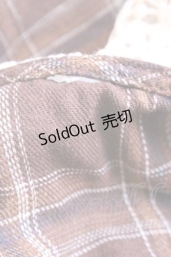 画像8: axes femme / 襟デザインチェックブラウス M 茶 T-25-09-14-013-AX-BL-SA-ZI