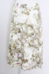INGEBORG / 薔薇柄フレアスカート  アイボリー T-25-09-14-015-LO-SK-SA-ZS