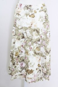INGEBORG / 薔薇柄フレアスカート  アイボリー T-25-09-14-015-LO-SK-SA-ZS