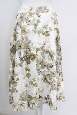 画像2: INGEBORG / 薔薇柄フレアスカート  アイボリー T-25-09-14-015-LO-SK-SA-ZT