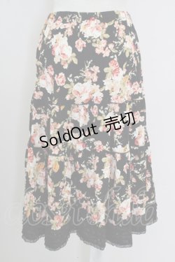 画像2: PINK HOUSE / オールドローズブーケカットスカート  黒Xピンク T-25-09-14-016-LO-SK-SA-ZI