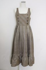 axes femme / Ｗ釦フィッシュテールジャンパースカート M カラシ T-25-09-14-017-AX-OP-SA-ZI