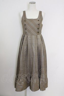画像1: axes femme / Ｗ釦フィッシュテールジャンパースカート M カラシ T-25-09-14-017-AX-OP-SA-ZT