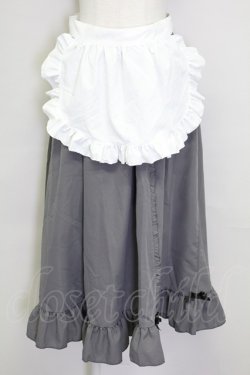 画像1: Cherirulu Chocola / MYフリルスカート+エプロン L ブラック T-25-09-15-021-LO-SK-SA-ZT