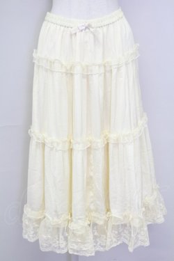画像1: m petit by misako / サテンキリカエペチスカート L アイボリー T-25-09-15-023-LO-SK-SA-ZT
