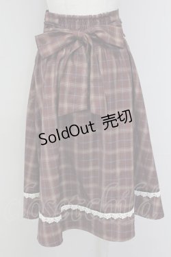 画像2: Amavel / Mademoiselleコルセット風スカート  ボルドーチェック T-25-09-15-025-CA-SK-SA-ZI