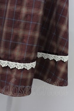 画像4: Amavel / Mademoiselleコルセット風スカート  ボルドーチェック T-25-09-15-025-CA-SK-SA-ZT