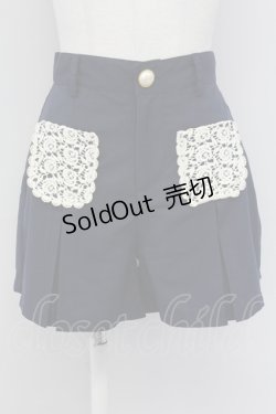 画像1: an another angelus / レースポケットキュロット  ネイビーXアイボリー T-25-09-15-027-CA-PA-SA-ZI