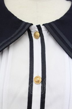 画像4: Amavel / セーラー襟長袖ブラウス  ネイビーＸ白 T-25-09-15-003-CA-BL-SA-ZT