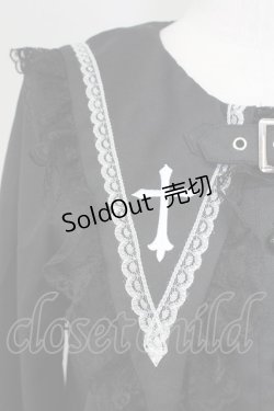 画像3: MA*RS / ベルト付きクロス刺繍ブラウス  黒X白 T-25-09-15-006-EL-BL-SA-ZI