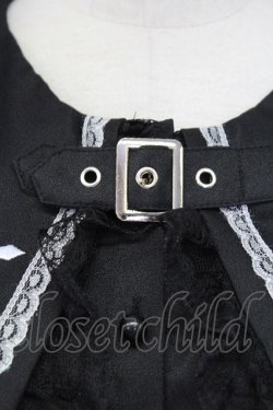 画像4: MA*RS / ベルト付きクロス刺繍ブラウス  黒Ｘ白 T-25-09-15-006-EL-BL-SA-ZT