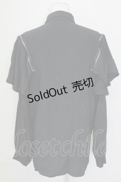 画像2: Drug Honey / 肩ZIPブラウス  黒Xシルバー T-25-09-15-008-PU-BL-SA-ZI