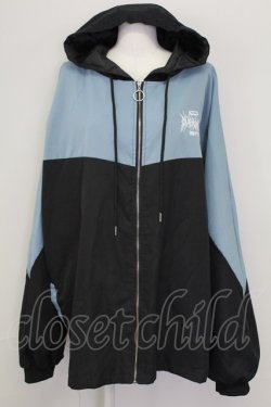 画像1: VOLAN&APHRODITE / 切り替えフードブルゾン  青Ｘ黒 T-25-09-15-010-PU-JA-SA-ZT