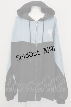 画像1: VOLAN&APHRODITE / 切り替えフードブルゾン  青X黒 T-25-09-15-010-PU-JA-SA-ZI