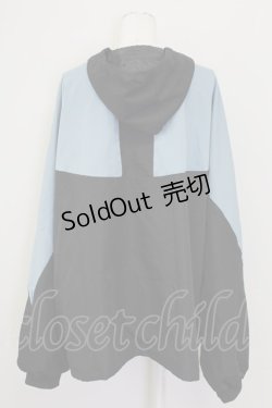 画像2: VOLAN&APHRODITE / 切り替えフードブルゾン  青X黒 T-25-09-15-010-PU-JA-SA-ZI