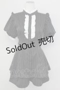 Pal elfy / ストライプセットアップ  黒Ｘ白 T-25-09-15-011-PU-OP-SA-ZI