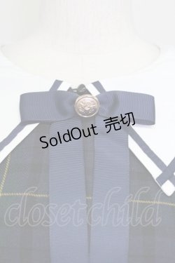 画像3: Amavel / リボンブローチ付きセーラー襟チェックワンピース  グリーンXネイビー T-25-09-15-013-CA-OP-SA-ZI