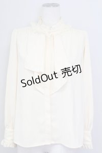 axes femme / バラ刺繍ラッフルフリルブラウス  アイボリー T-25-09-15-002-AX-BL-SA-ZI