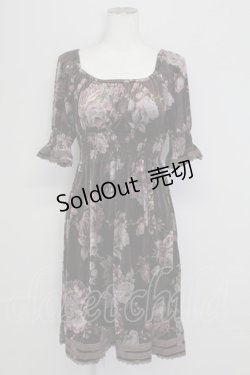 画像1: L'EST ROSE / 薔薇ptベロアワンピース 2 ブラウン T-25-09-15-016-LO-OP-SA-ZI