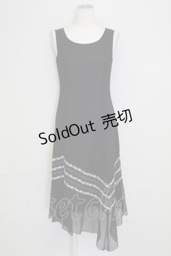 画像1: L'EST ROSE / 裾薔薇刺繍イレヘムワンピース  ブラック T-25-09-15-018-LO-OP-SA-ZI