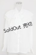 axes femme POETIQUE / ケープデザインフリルブラウス  白 T-25-09-21-001-AX-BL-SA-ZI