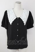 axes femme POETIQUE / レース襟ブラウス M 黒Ｘ白 T-25-09-21-017-AX-BL-SA-ZI