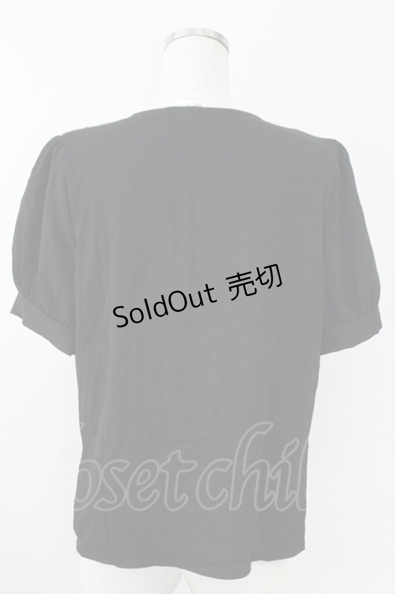 画像2: 【SALE】axes femme POETIQUE / レース襟ブラウス M 黒Ｘ白 T-25-09-21-017-AX-BL-SA-ZH (2)