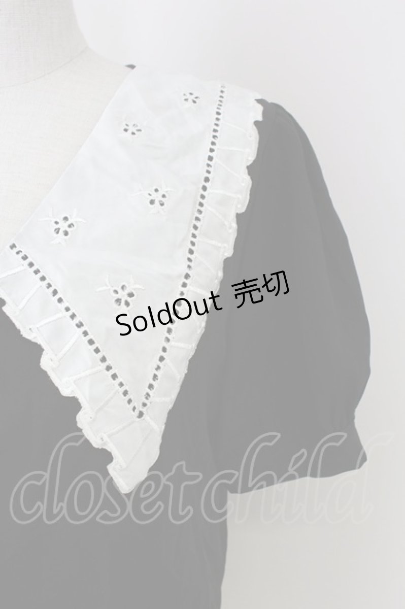 画像3: 【SALE】axes femme POETIQUE / レース襟ブラウス M 黒Ｘ白 T-25-09-21-017-AX-BL-SA-ZH (3)
