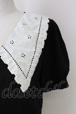 画像3: axes femme POETIQUE / レース襟ブラウス M 黒Ｘ白 T-25-09-21-017-AX-BL-SA-ZI