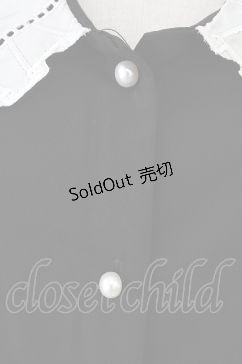 画像4: 【SALE】axes femme POETIQUE / レース襟ブラウス M 黒Ｘ白 T-25-09-21-017-AX-BL-SA-ZH (4)