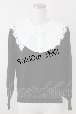 画像1: axes femme POETIQUE / レース襟付ニット  黒Ｘ白 T-25-09-21-018-AX-TO-SA-ZI