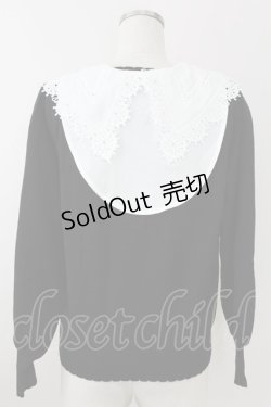 画像2: axes femme POETIQUE / レース襟付ニット  黒Ｘ白 T-25-09-21-018-AX-TO-SA-ZI