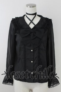 画像1: axes femme kawaii / メアリーブラウス  黒 T-25-09-21-020-AX-BL-SA-ZT