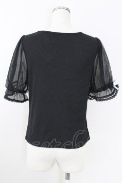 画像2: axes femme POETIQUE / フラワー刺繍カットPO  黒 T-25-09-21-021-AX-TO-SA-ZT