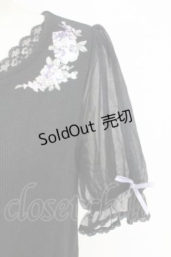 画像3: axes femme POETIQUE / フラワー刺繍カットPO  黒 T-25-09-21-021-AX-TO-SA-ZI