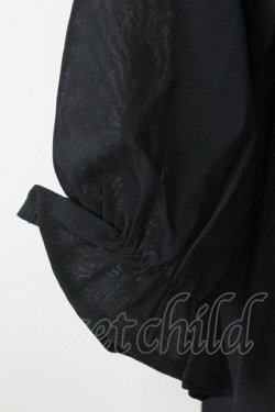 画像4: axes femme POETIQUE / ボウタイ付きチュール襟ブラウス M 黒 T-25-09-21-022-AX-BL-SA-ZT
