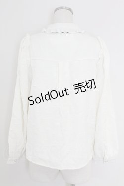 画像2: axes femme POETIQUE / バラふくれジャガード長袖ブラウス M 生成り T-25-09-21-003-AX-BL-SA-ZI